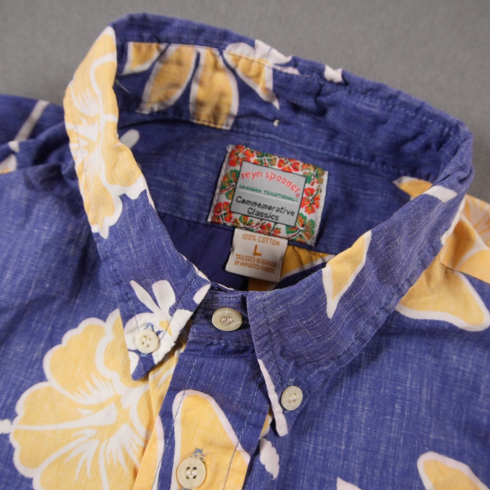 VTG 90s Reyn Spooner Commemorative Classics Floral Monstera Men Shirt L Hawaiian